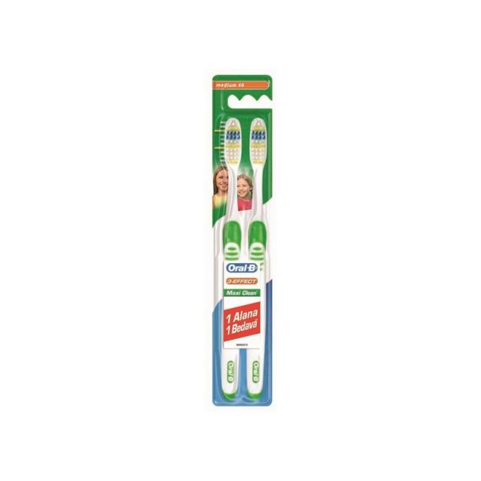 Oral-B Diş Fırçası 3 Etki Maxi Clean 40 Orta İkili Paket (1 Alana 1 Bedava)
